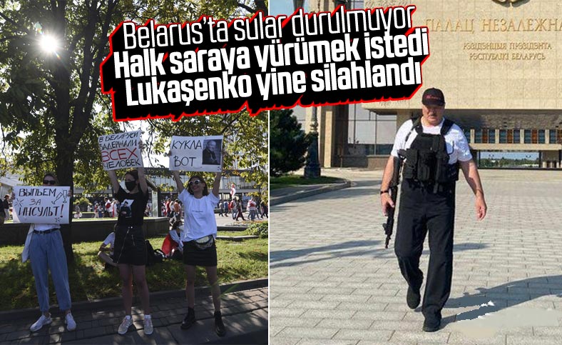 Belarus'ta göstericiler Stella Meydanı'na yürüdü