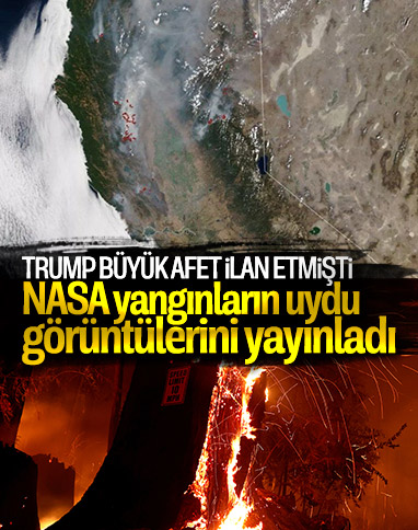 NASA, Kaliforniya'daki yangınların uydu görüntülerini paylaştı