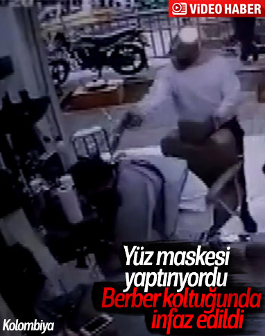 Kolombiya'da berber koltuğundaki müşteriye infaz
