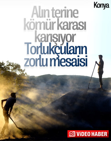 Konya'da mangal kömürü üreticilerinin zorlu mesaisi