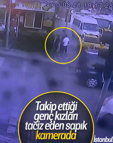 Sultangazi'de kaldırımda yürüyen genç kızlara taciz