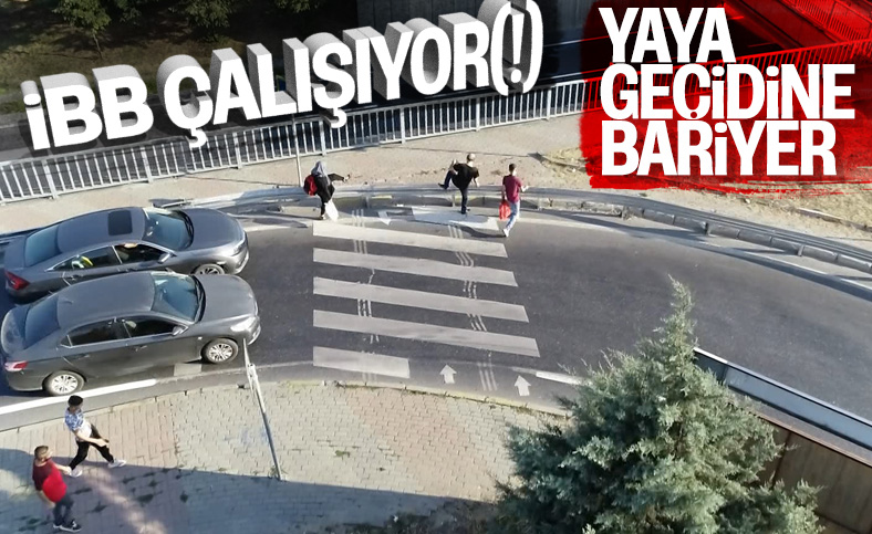 İkitelli'de yaya geçidini kullananlara bariyer engeli