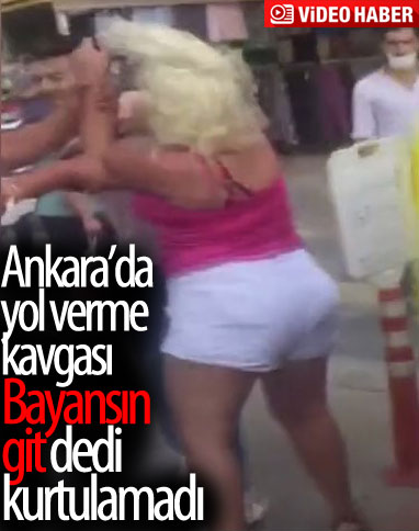 Ankara'da yol verme kavgası