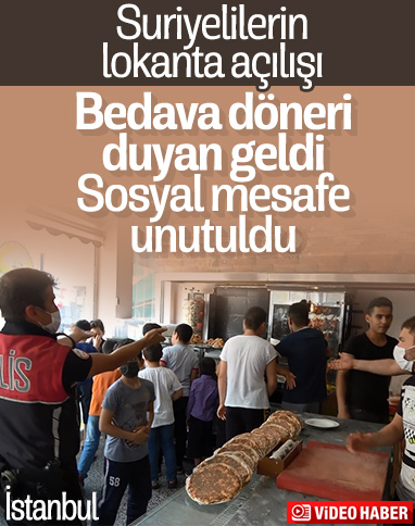 Sultangazi'de sosyal mesafesiz lokanta açılışı