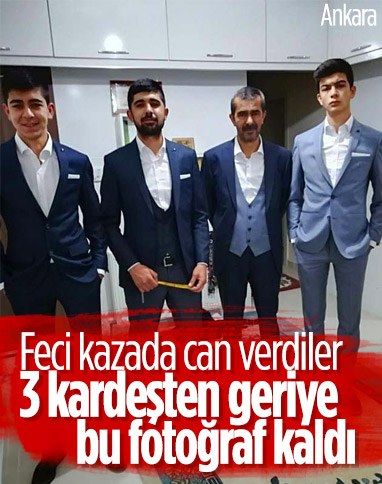Ankara'da 3 kardeş kazada can verdi