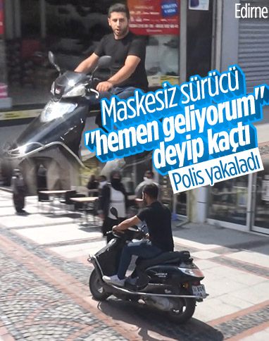 Edirne'de maske denetimi yapan polisi kandırmaya çalıştı