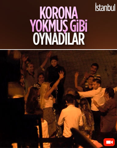 Büyükçekmece'de koronavirüse rağmen sokakta yapılan nişan eğlencesi