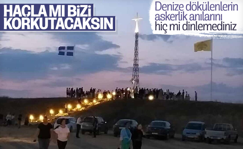 Yunanistan, Türkiye sınırına dev haç yerleştirdi