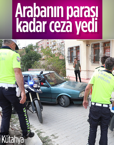 Kütahya'da polisten kaçan sürücüye arabasının parası kadar ceza