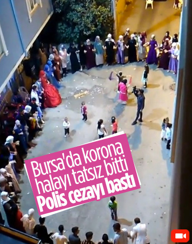 Bursa'da halay çekilen düğünü polis bastı