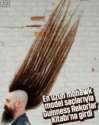ABD’de mohawk model saçıyla rekor kırdı