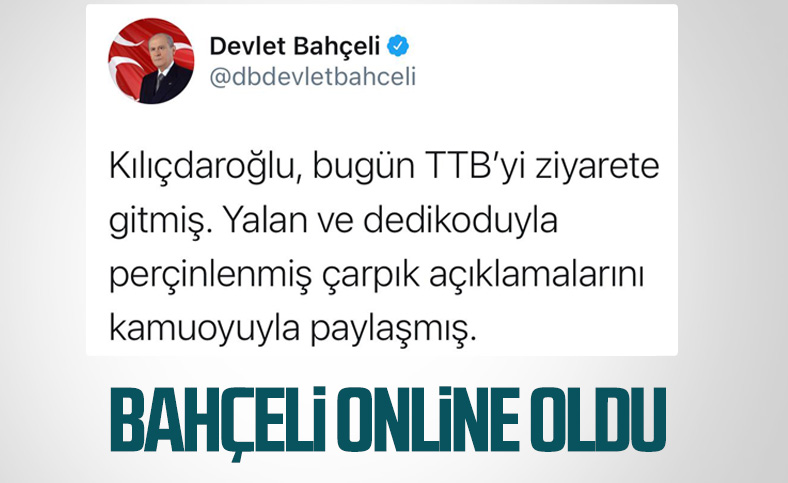 Devlet Bahçeli: TTB'ye yönelik eleştirilerime Kılıçdaroğlu'nun cevap vermesi doğaldır