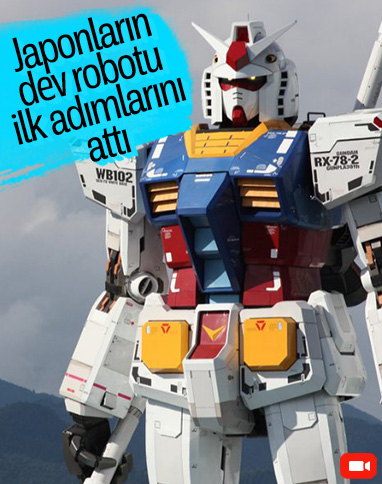 18 metrelik dev Gundam robotu yürümeye başladı