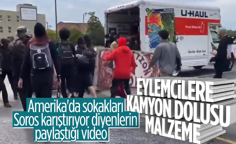 ABD’de eylemcilere nakliye kamyonunda malzeme taşındı
