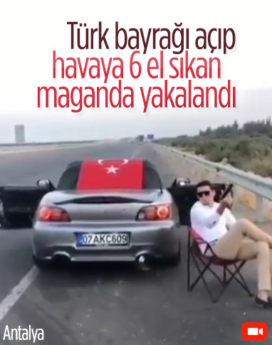 Antalya'da otoyol kenarına aracını çekip havaya ateş açan sürücü yakalandı