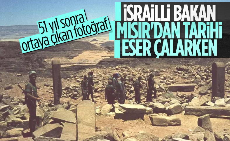 İsrail eski savunma bakanı Moşe Dayan'ın Mısır'dan tarihi eser çaldığı, fotoğraflarla tescillendi