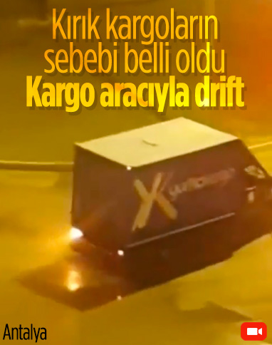 Antalya'da bir sürücü, kargo aracıyla drift yaptı