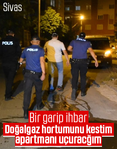 Sivas'ta bir kişi, apartmanı doğalgaz ile patlatmak istedi
