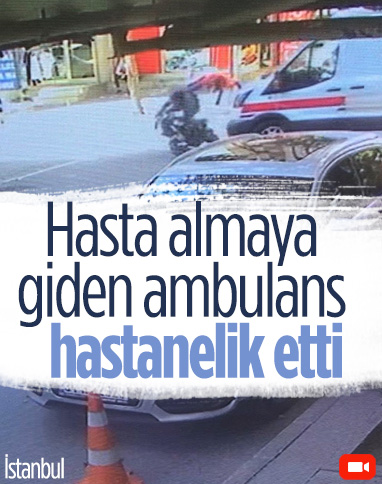 Hasta almaya giden ambulans motosikletle çarpıştı