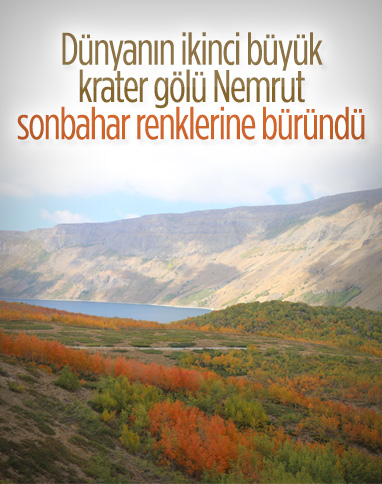 Nemrut Krater Gölü'nde sonbahar güzelliği