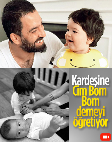 Arda Turan'ın oğlu Hamza'dan kardeşine tezahürat dersi