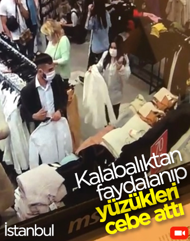 Ataşehir'deki kalabalık mağazada yüzük hırsızlığı