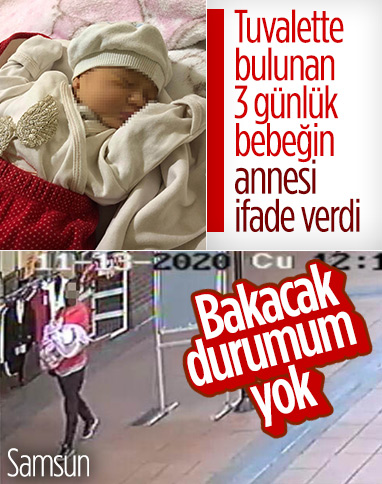Samsun'da, 3 günlük bebeğini tuvalete bırakan kadın gözaltına alındı