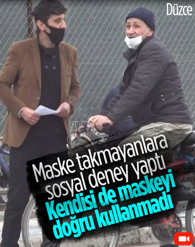 Düzce'de maske takmayanlara, 'koronayım' deyip adres sordu