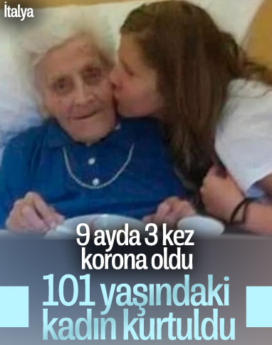 İtalya'da 101 yaşındaki kadın, üçüncü kez koronayı yendi