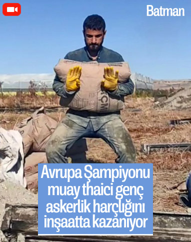 Batmanlı milli sporcu, asker harçlığı için inşaatta çalışıyor