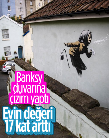 Banksy’nin çizim yaptığı evin fiyatı 17 kat arttı