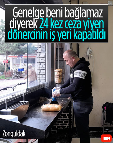 Zonguldak'ta genelgeye uymayan esnafın iş yeri 15 günlüğüne kapatıldı