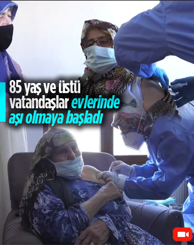Bakan Koca, 85 yaş ve üstündekilerin evlerinde korona aşısı olduğu anları paylaştı