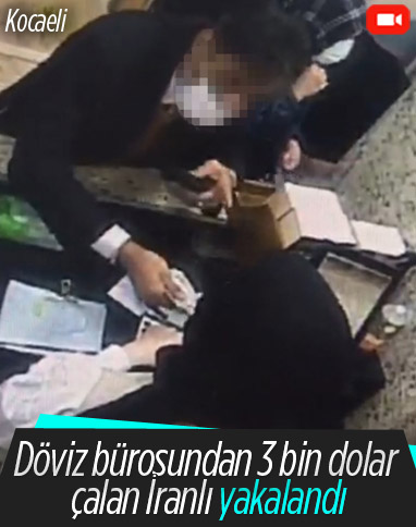 Kocaeli'de döviz bürosundan 3 bin dolar çalan İranlıya gözaltı