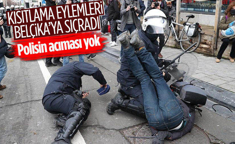 Belçika'da halk, koronavirüs kısıtlamalarını protesto etti