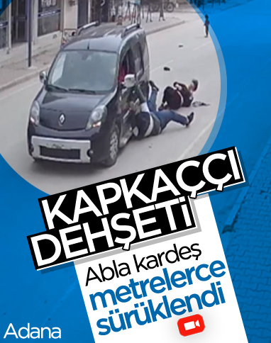 Adana'da kapkaççı, iki kardeşi metrelerce sürükledi