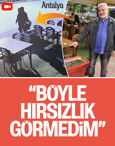 Antalya'da kadın hırsız, pide salonunun önündeki çiçekleri çaldı