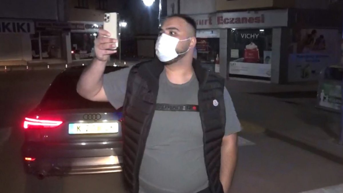 Aksaray'da yediği cezanın acısını polisleri görüntüleyerek çıkarmak istedi