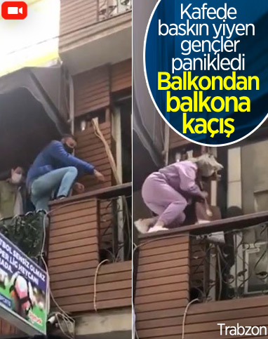 Trabzon'da polis baskınından kaçmaya çalışan gençler