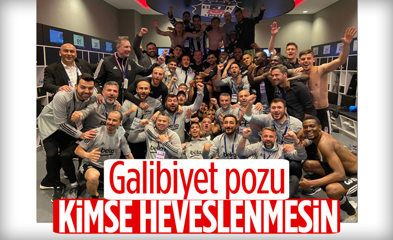 Beşiktaş'tan soyunma odasında galibiyet pozu