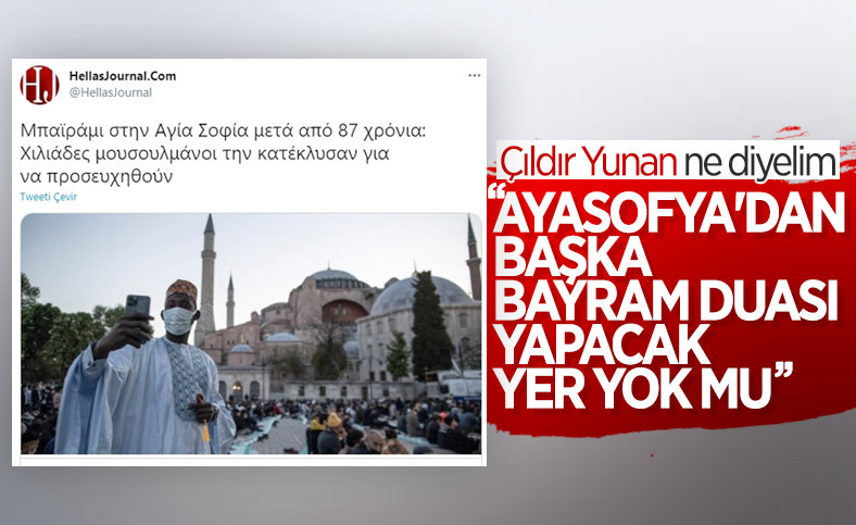 Ayasofya Camii'nde kılınan bayram namazı Yunan basınında