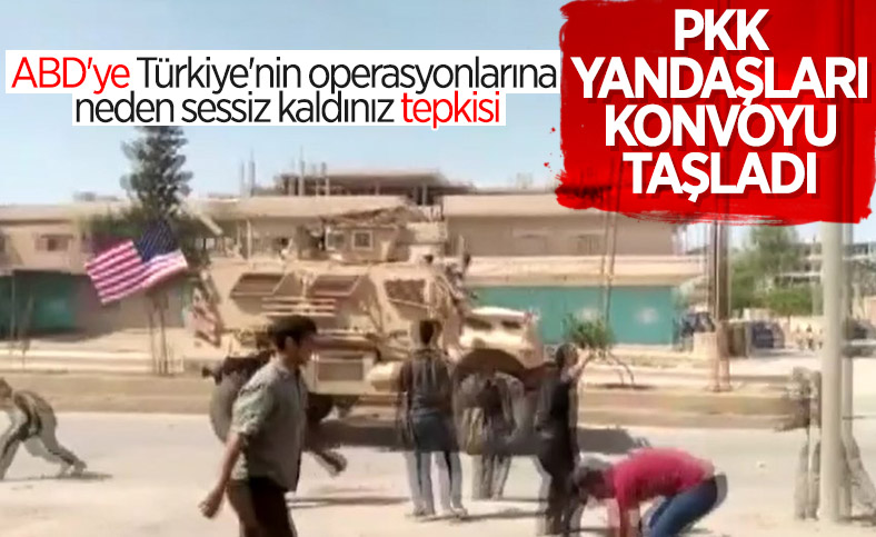 Suriye’de PKK yandaşları, ABD ordusu araçlarını taşladı