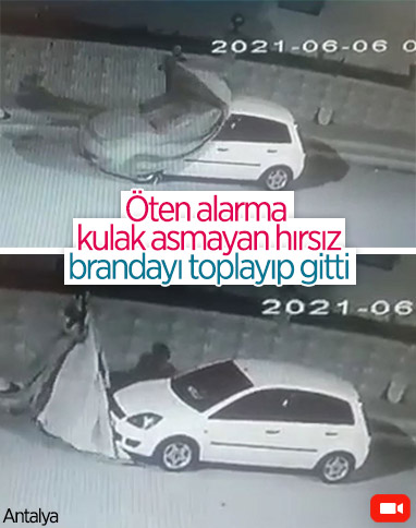 Antalya’da öten alarma aldırış etmeden hırsızlık yaptı