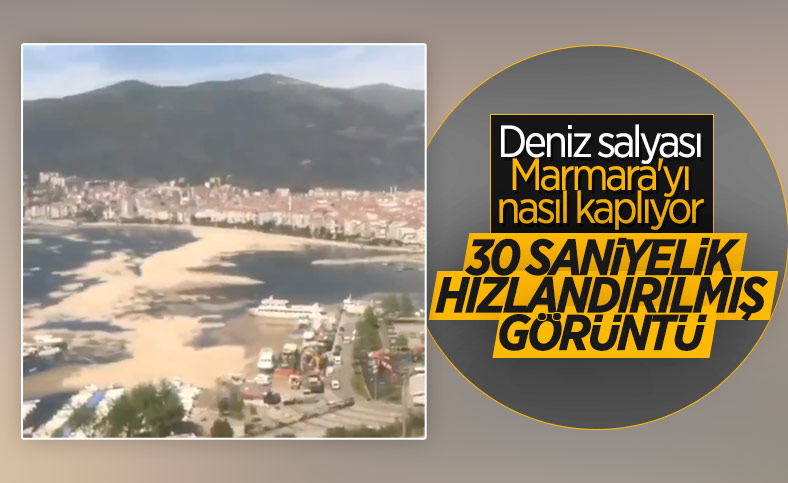 Marmara'da oluşan deniz salyası 30 saniyelik görüntüye yansıdı