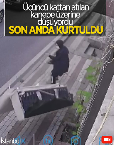 Üsküdar'da üçüncü kattan atılan kanepe ölüme neden oluyordu