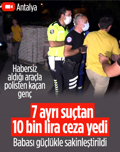 Antalya'da dur ihtarına uymayan ehliyetsiz genç sürücü 2 araca çarptı