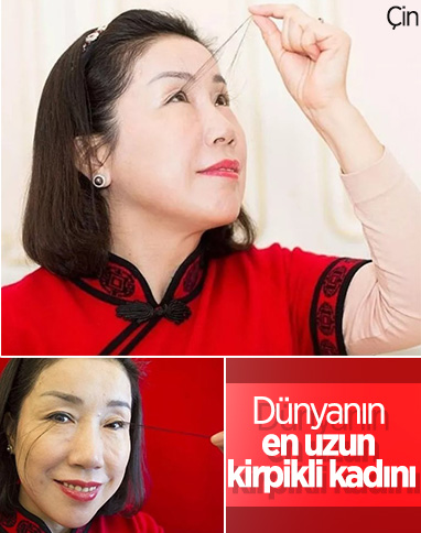 Çinli kadın kirpikleriyle ikinci kez dünya rekoru kırdı