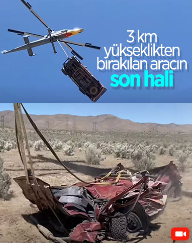 Toyota Hilux, 3 kilometre yükseklikten bırakıldı