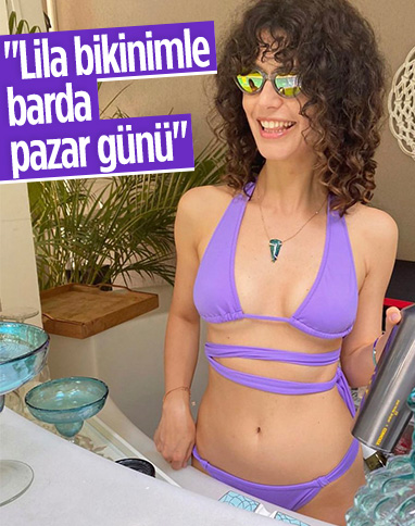 Beren Saat'ten bikinili tatil pozu