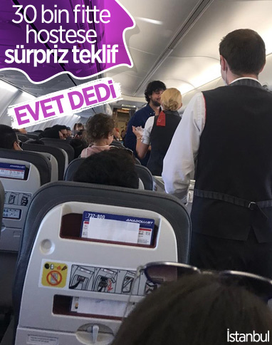İstanbul'dan kalkan uçakta evlilik teklifi